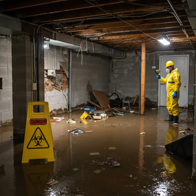 Flooded Basement Electrical Hazard in New Richmond, OH Property